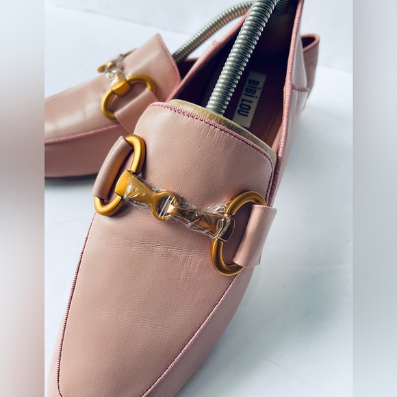 BiBi Lou Leather Loafer Buckle Snaffle Bit Horsebit Salmon Pink Italy Sz 40/10 - Picture 8 of 13